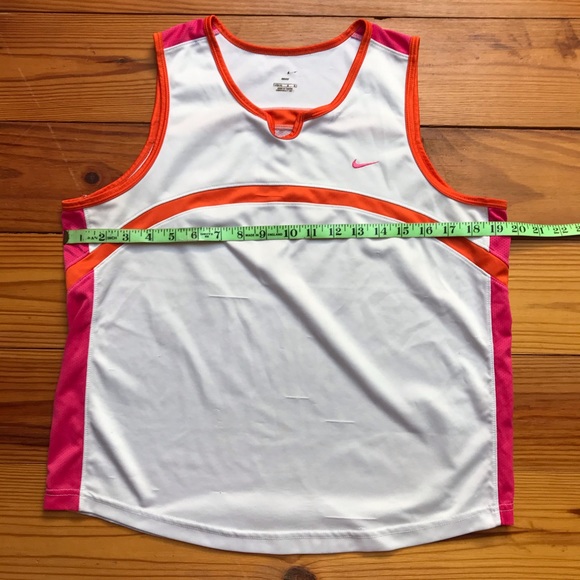 Nike White Pink Orange Work Out Top, EUC, L - Picture 6 of 11